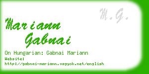 mariann gabnai business card